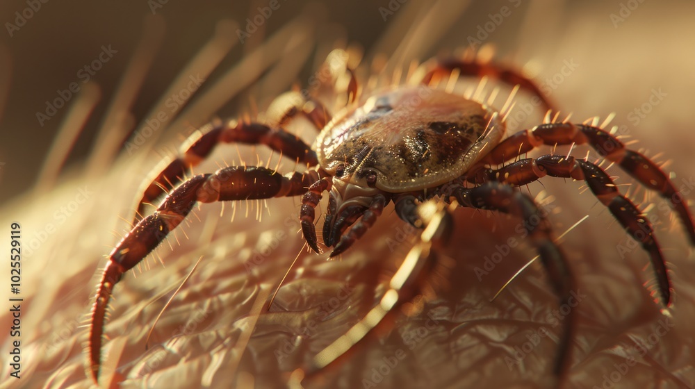 Close-up of a Tick on Human Skin Close-up of a Tick on Human Skin