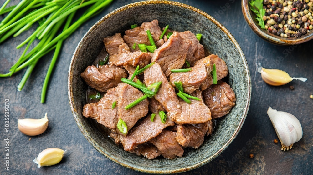 Savory Beef Dish with Fresh Green Onions Savory Beef Dish with Fresh Green Onions