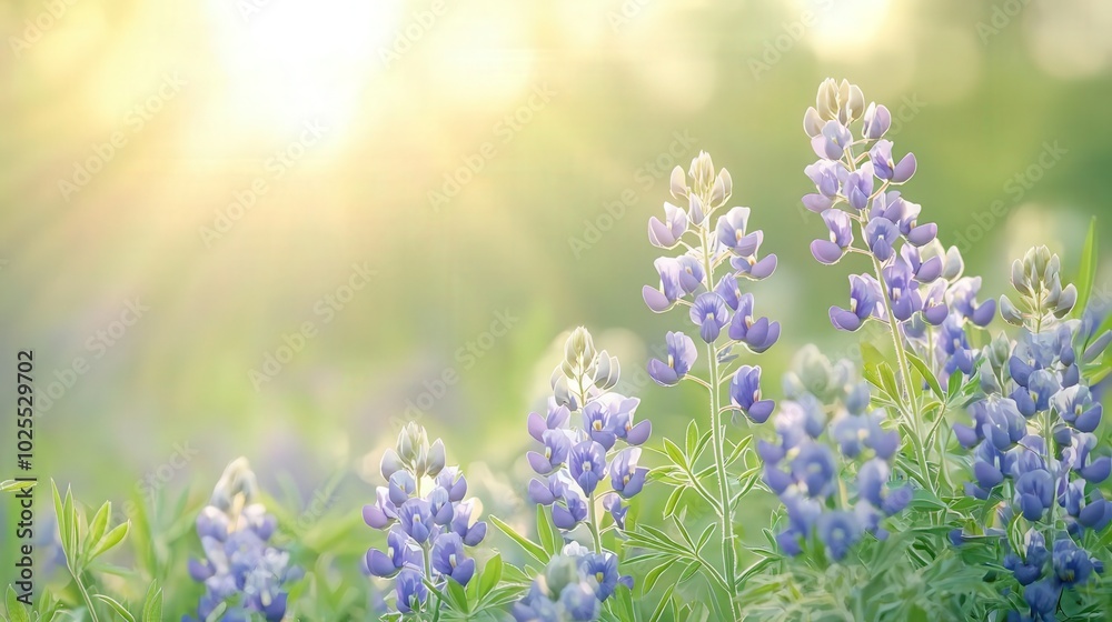 Obraz premium Realistic Vibrant bluebonnet fields of Texas Hill Country in spring