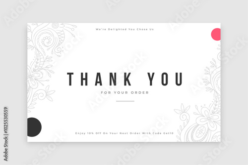 stylish thank you for order message card design