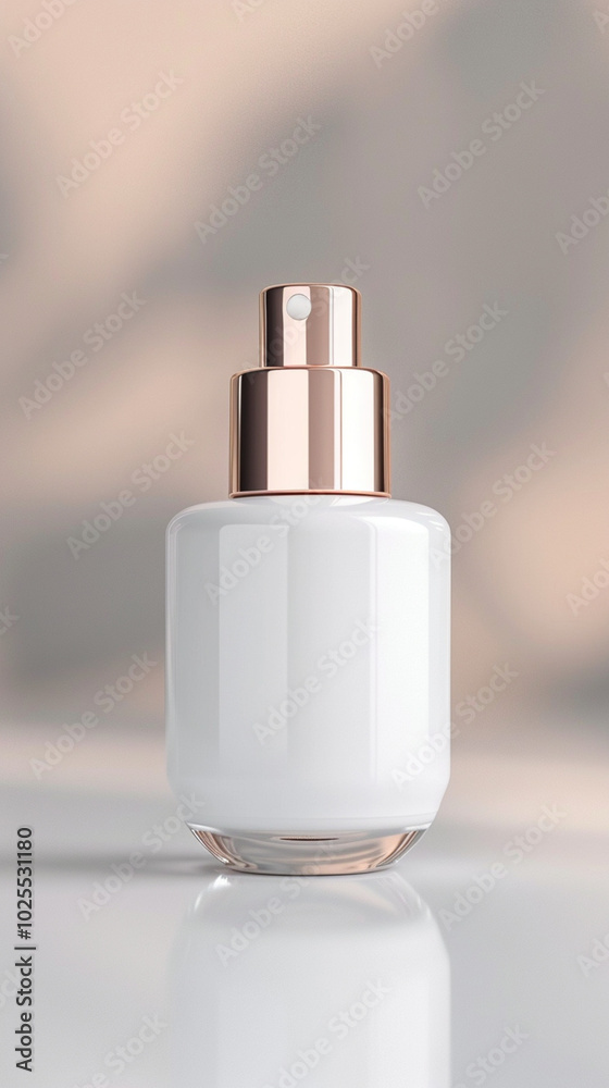 A close-up of beauty products on a dressing table, with a blurred A close-up of beauty products on a dressing table, with a blurred