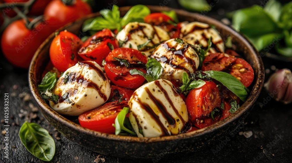Fresh Caprese Salad with Basil and Balsamic Glaze Fresh Caprese Salad with Basil and Balsamic Glaze