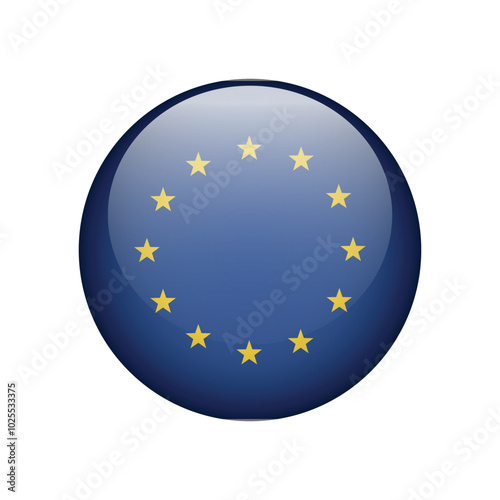 European Union country circle icon flag. Vector illustration