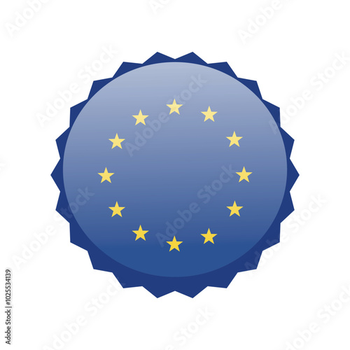 European Union country circle icon flag. Vector illustration