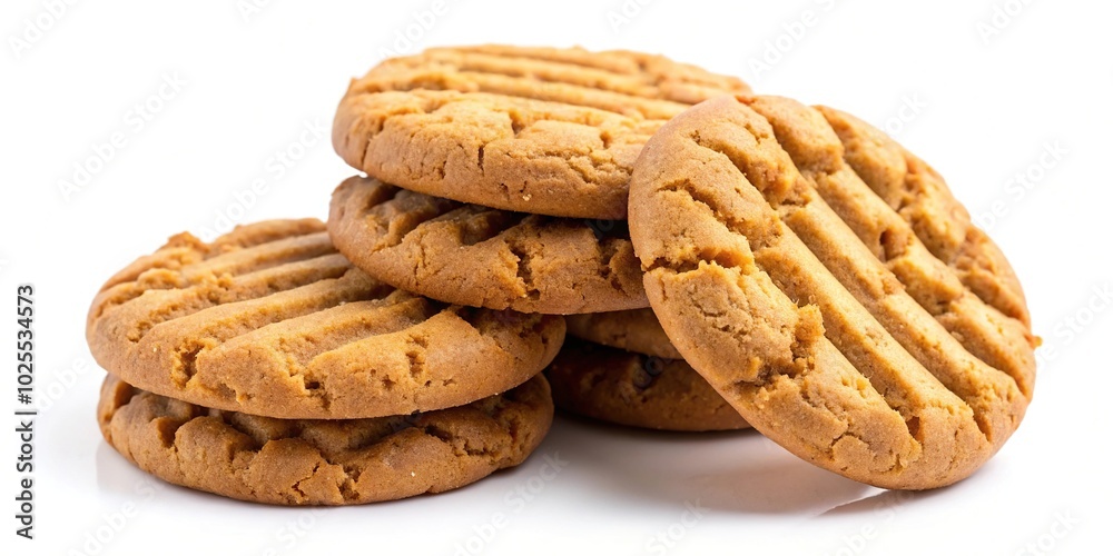 Delicious miso and peanut butter cookies on white background Delicious miso and peanut butter cookies on white background