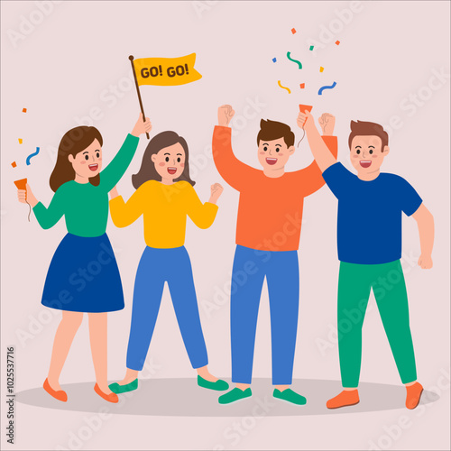 cheer up people illustration 
