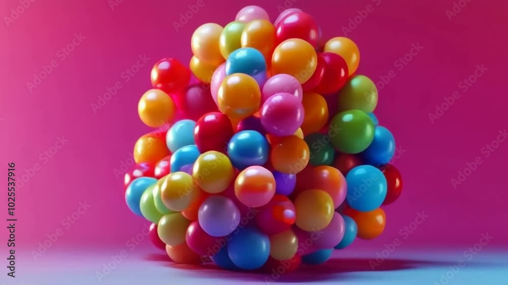 A mesmerizing loop animation of multicolored balls spinning together in a dynamic and colorful display. A mesmerizing loop animation of multicolored balls spinning together in a dynamic and colorful display.