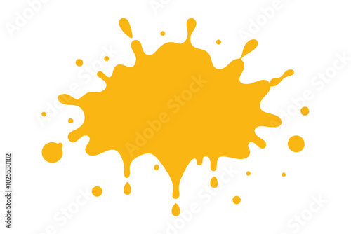 Mustard Yellow paint splatter | vector on white background