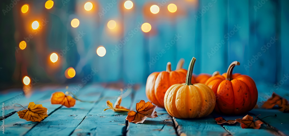 Glowing jack-o'-lanterns on a wooden deck with a dreamy bokeh background. Perfect for Halloween themes, autumn vibes, festive designs, and spooky seasonal decorations Glowing jack-o'-lanterns on a wooden deck with a dreamy bokeh background. Perfect for Halloween themes, autumn vibes, festive designs, and spooky seasonal decorations