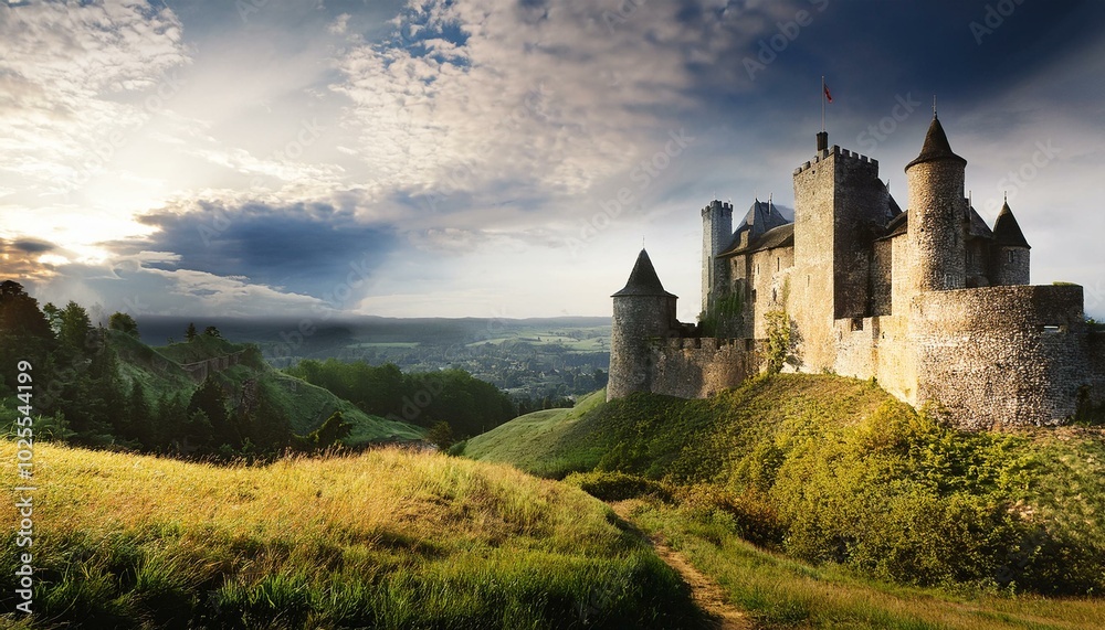 The charm of castles at sunrise and sunset. The charm of castles at sunrise and sunset.