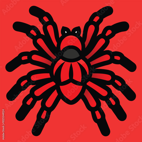 Solid color Red Knee Tarantula animal vector design