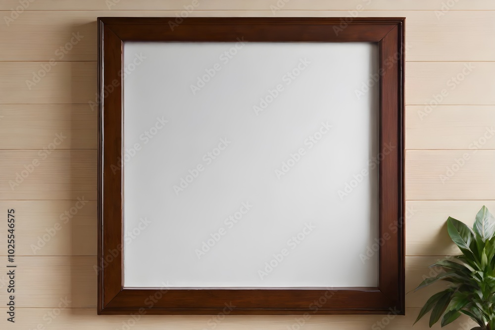 Close up of empty frame mockup on wooden wall, poster frame mockup design, mockup frame