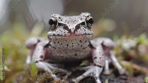 Close-up Portrait of a Spotted Frog with Large Eyes photo