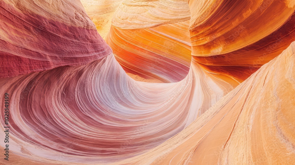 Obraz premium Abstract patterns of sand and rock formations in the desert, with natural curves and lines interacting in a visually dynamic composition