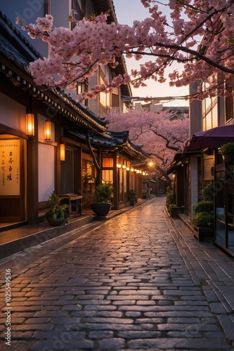 serene picturesque evening unfolds in an japan