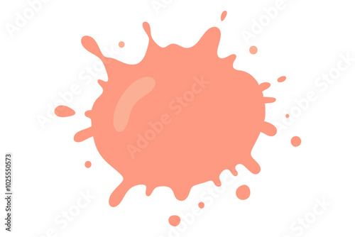 Coral Peach paint splatter | vector on white background