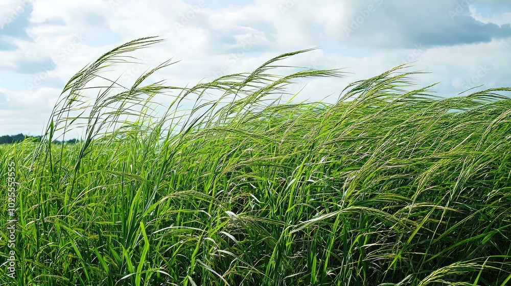 Obraz premium Tranquil Field of Swaying Tall Grass