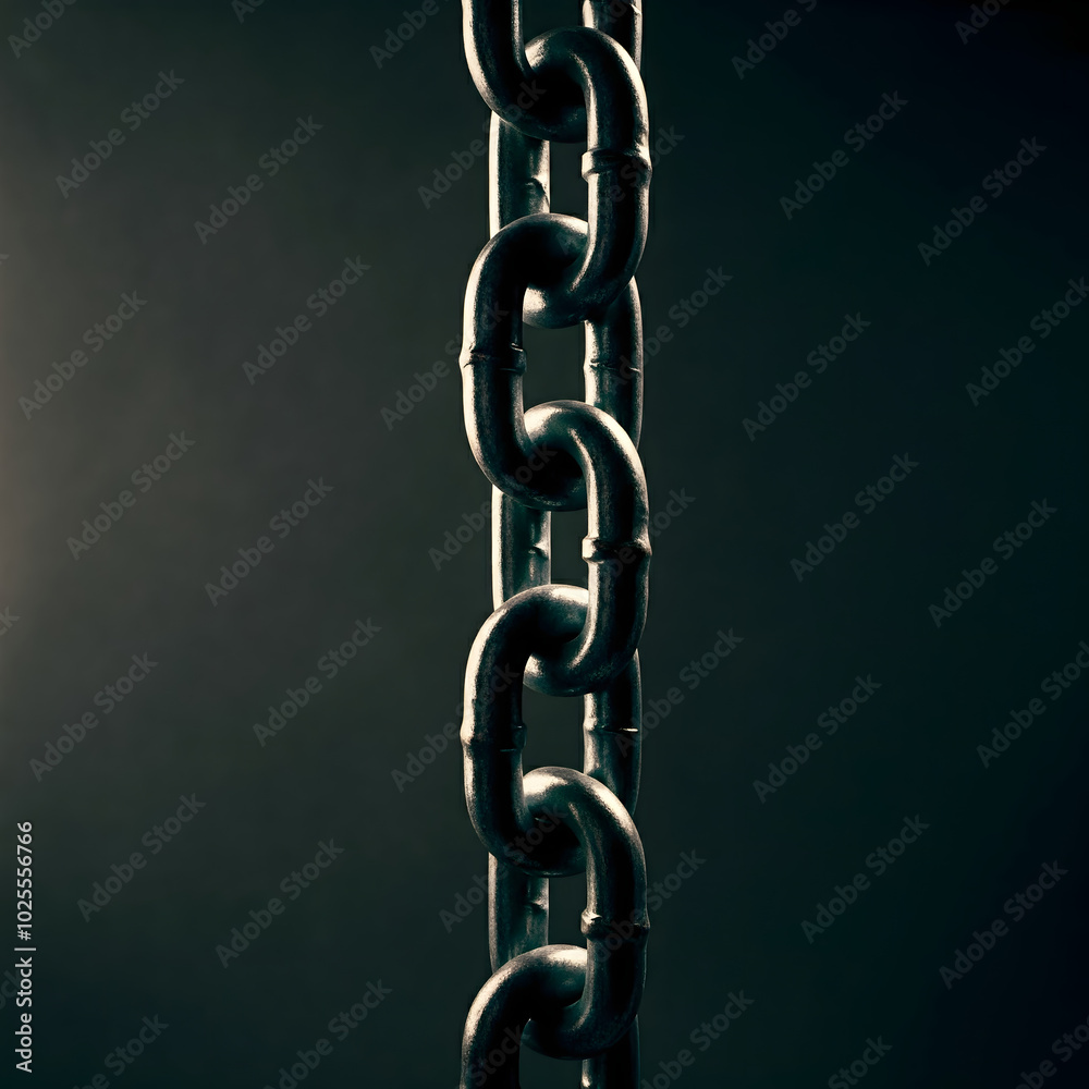 An image of a long chain stretched across a dark, gloomy background to convey some meaning.