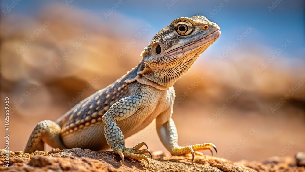 Obraz premium Desert lizard surveilling landscape