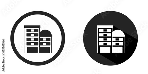 Building logo. Building icon vector design black color. Stock vector.