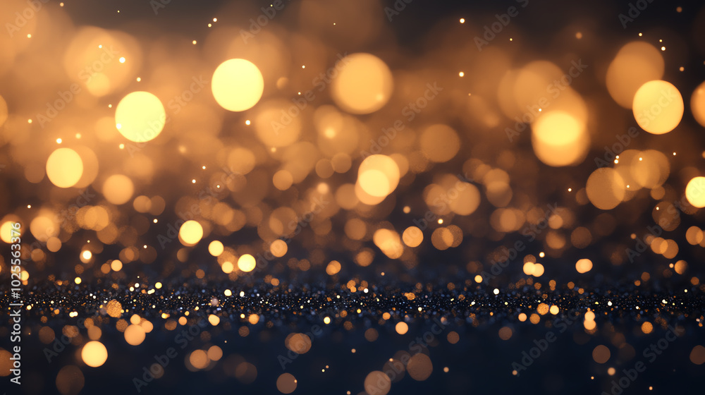 A shimmering abstract background filled with golden and soft bokeh lights, creating a magical and festive atmosphere perfect for various designs. A shimmering abstract background filled with golden and soft bokeh lights, creating a magical and festive atmosphere perfect for various designs.