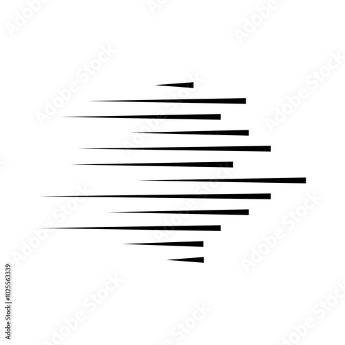 Horizontal speed lines for comic books. Manga, anime graphic speed striped texture. Horizontal fast motion lines for comic books. Vector illustration