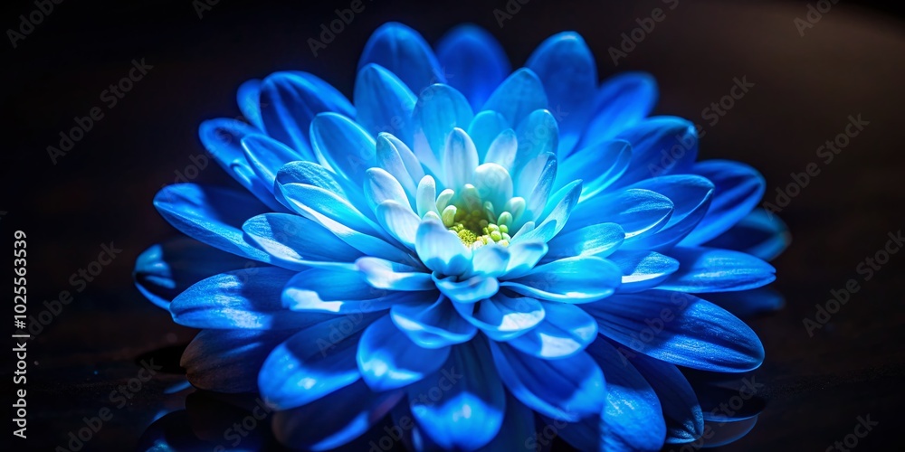 Obraz premium Enigmatic Blue Glow in Low Light Photography with Dark Background