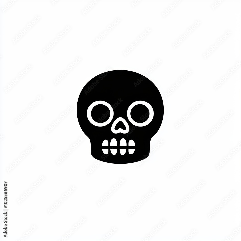 Cute cartoon skull symbol logo icon. The decoration element for Halloween.