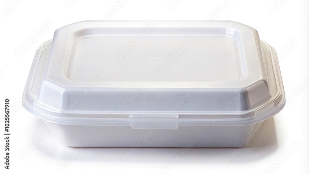 Disposable lunch box lid isolated on white background Disposable lunch box lid isolated on white background