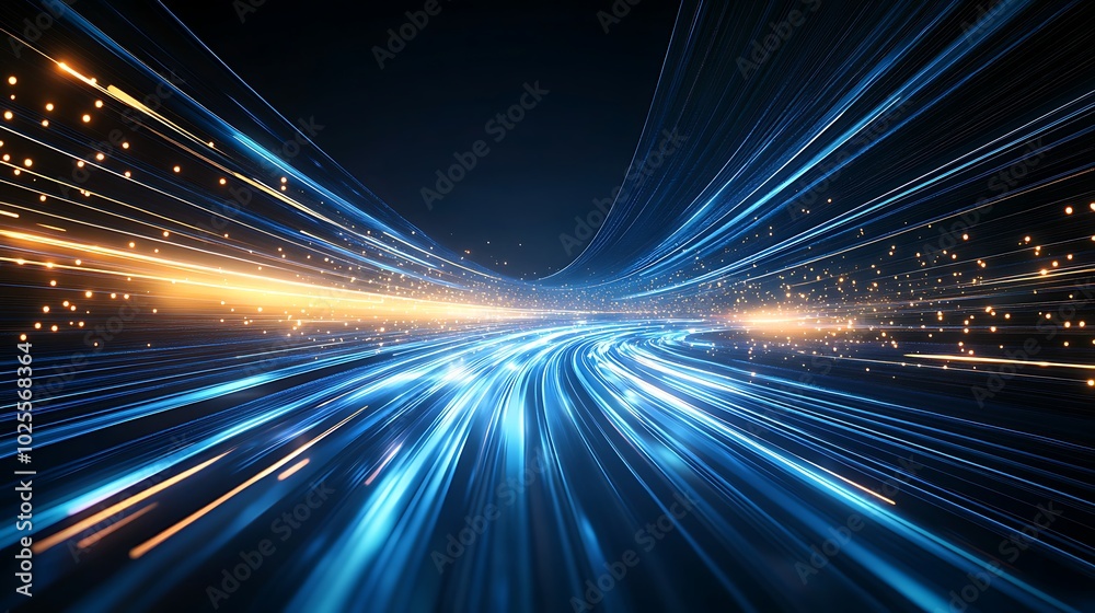 Fototapeta premium Abstract Blue and Orange Light Streaks