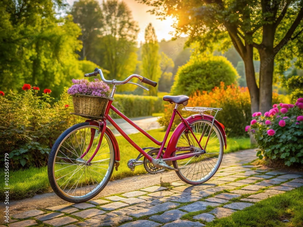 Fototapeta premium Explore the Charm of a Vintage Tandem Bike Perfect for Romantic Rides and Nostalgic Adventures on Scenic Paths
