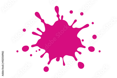 Magenta Pink paint splatter | vector on white background