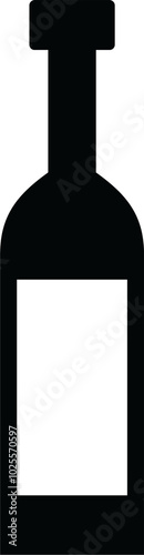 Digital png illustration of bottle of wine on transparent background