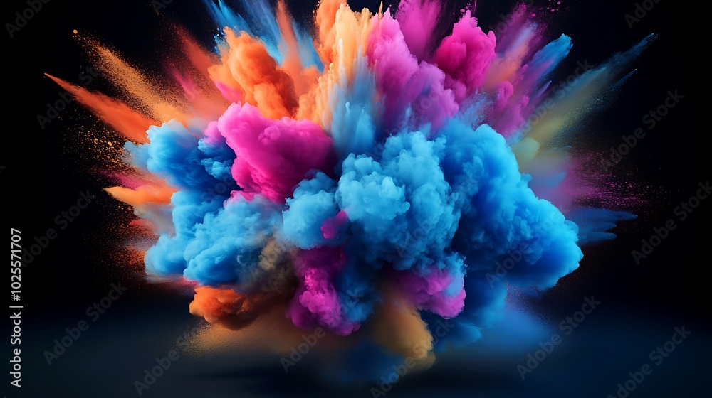 Abstract Colorful Explosion of Paint and Dust Abstract Colorful Explosion of Paint and Dust