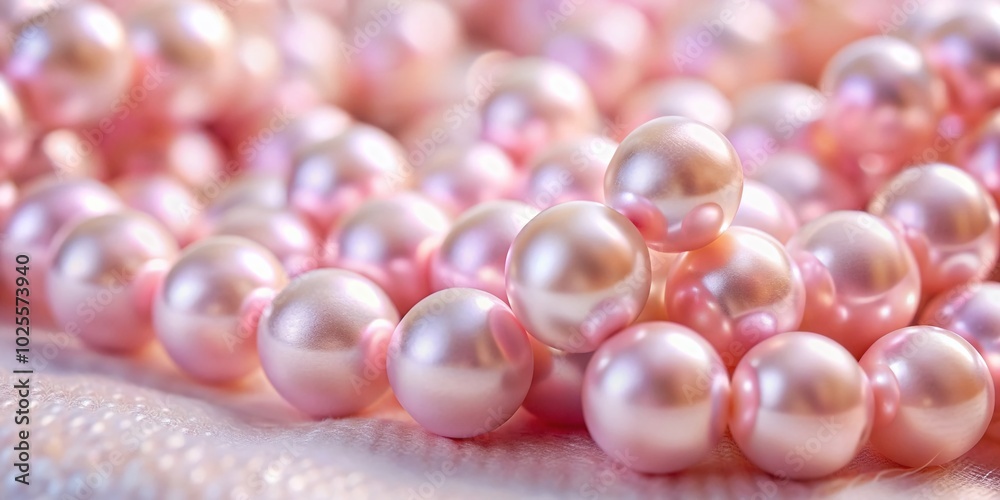 Exquisite Pink Pearls on a Soft Background for Elegant Jewelry and Fashion Inspiration, Perfect for Stock Photography