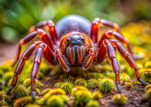 Fascinating Woodlouse Hunter Spider in Nature: A Close-Up of Its Unique Features and Hunting Skills photo