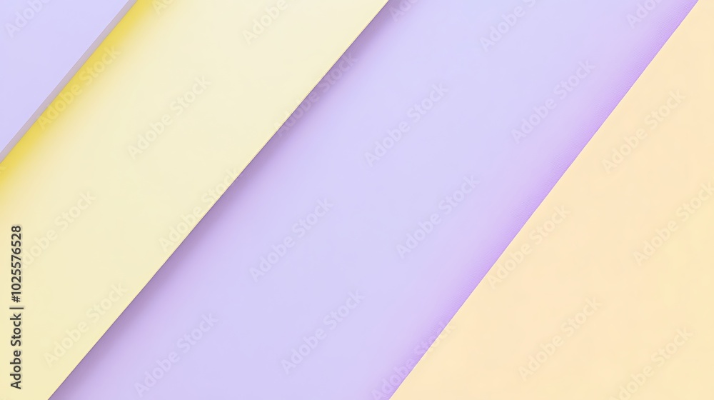 Abstract background with diagonal stripes of pastel yellow and purple paper. Abstract background with diagonal stripes of pastel yellow and purple paper.