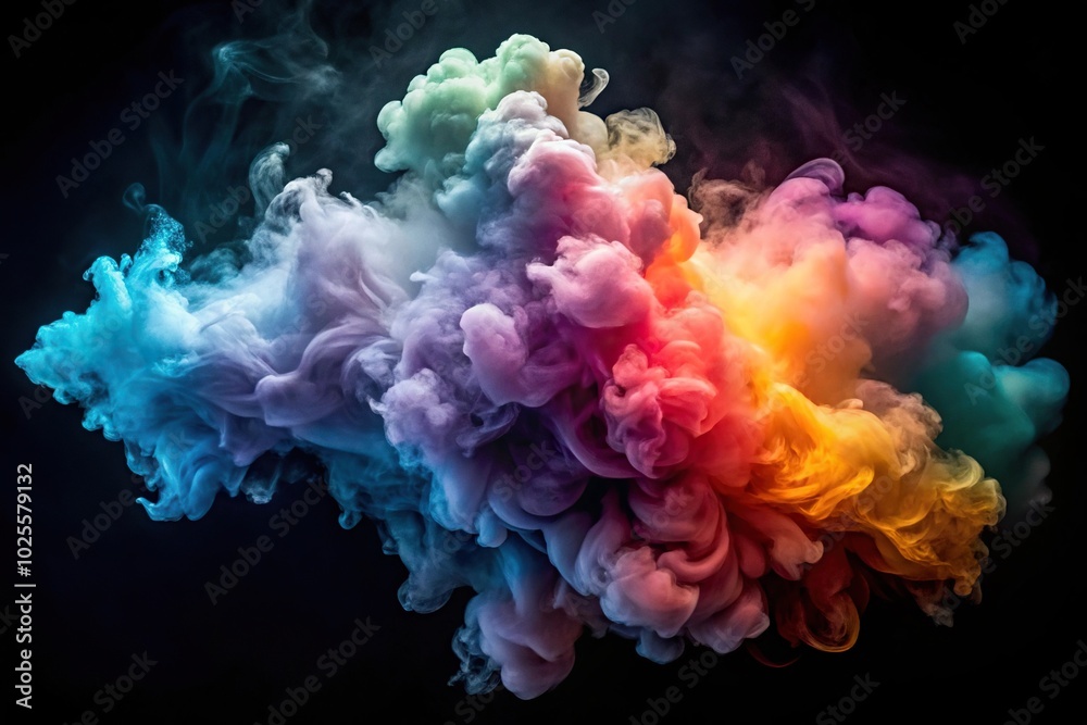Obraz premium Dynamic and fluid cloud of smoke showcasing a smooth gradient of colors