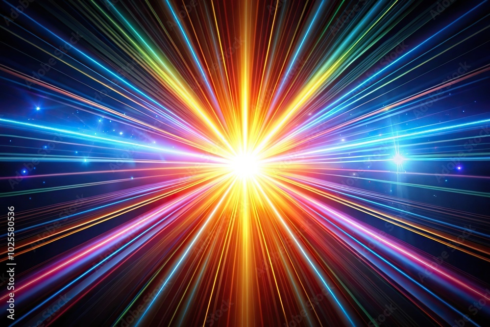 Dynamic glowing light beams on a black background Dynamic glowing light beams on a black background