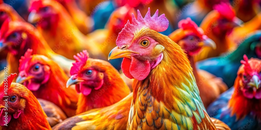 Fresh Live Chicken on Farm Ready for Sale, Healthy Poultry, Organic Chicken, Free-Range Chicken for Home Cooking and Fresh Live Chicken on Farm Ready for Sale, Healthy Poultry, Organic Chicken, Free-Range Chicken for Home Cooking and