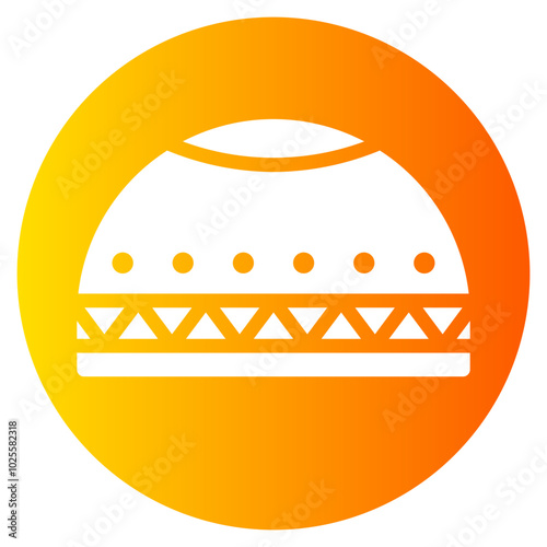 muslim cap gradient icon