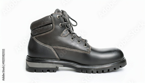 Durable Black Leather Boot: Sturdy construction, classic design, perfect for any adventure. A timeless footwear choice.