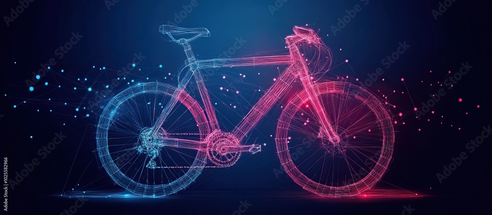 Fototapeta premium Abstract Wireframe Bicycle Design