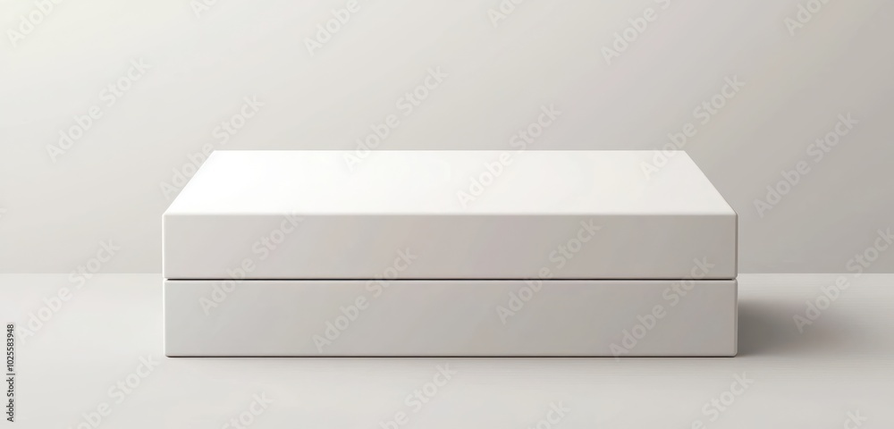 3D vector of a white box adjustable in height, closed, for diverse storage solutions. 3D vector of a white box adjustable in height, closed, for diverse storage solutions.
