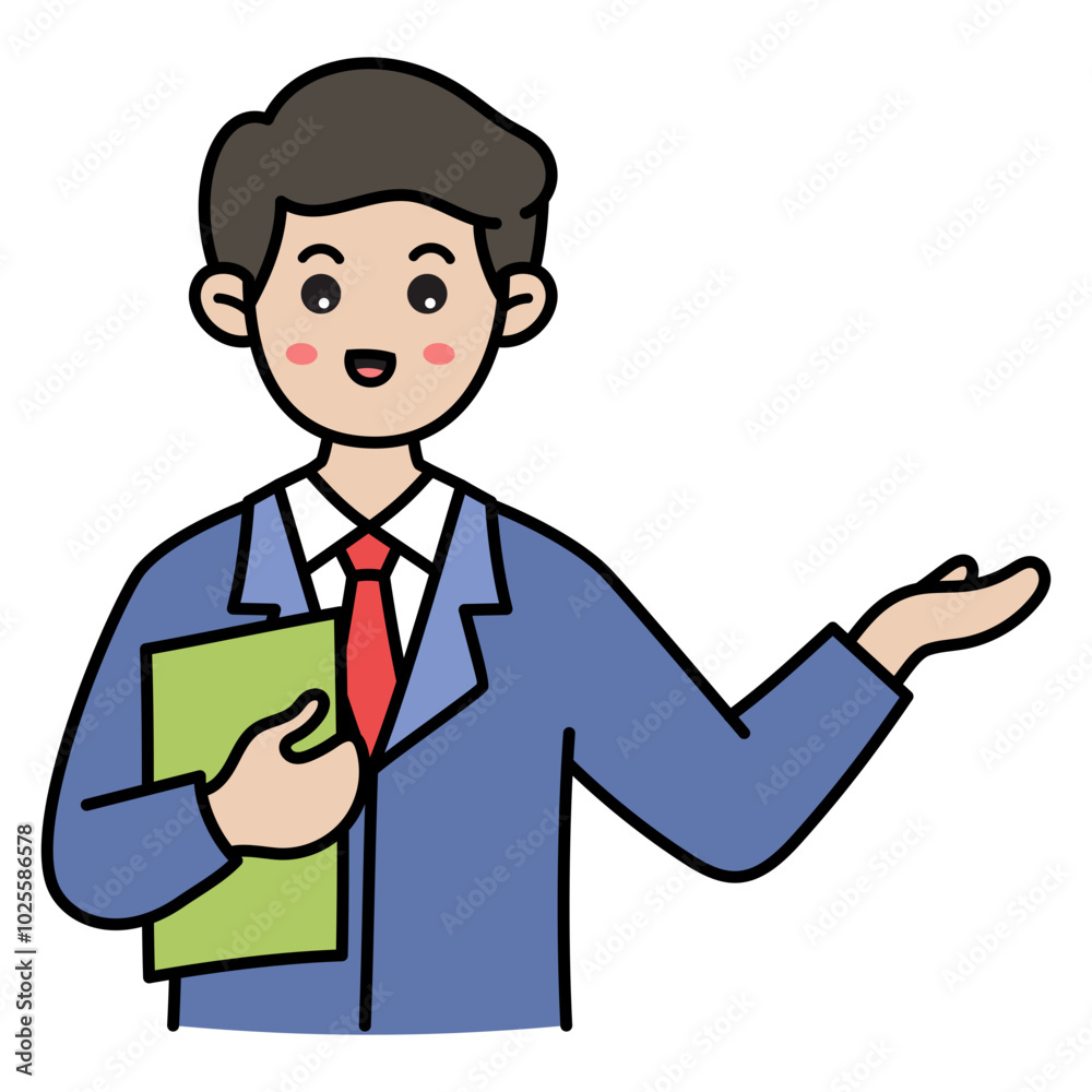 Real Estate Agent Vector Doodle Illustration Real Estate Agent Vector Doodle Illustration