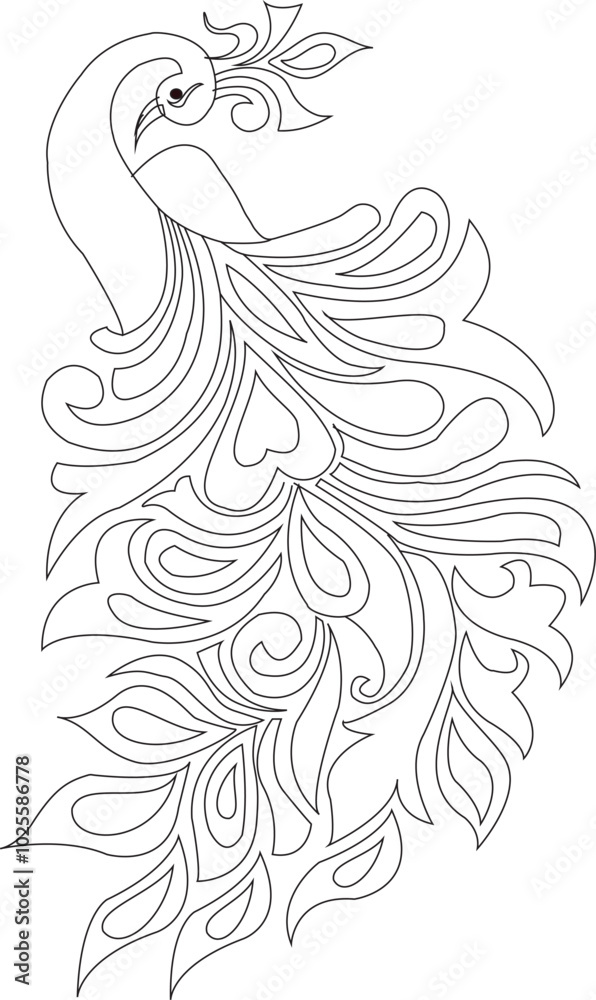 Fototapeta premium Mayur Peacock Vector Illustration Art