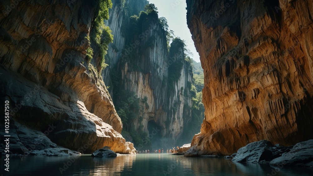 Obraz premium The rocks geology and artistry.