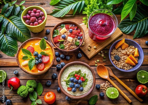 Healthy Breakfast Spread with Fresh Ingredients and Vibrant Colors for Wellness Inspiration