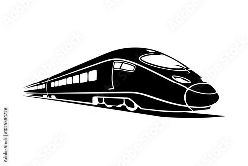 High speed train silhouette vector illustration 
