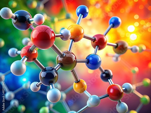 High-Quality Chemical Structure of C2H4O2 - Acetic Acid Molecule Representation for Educational and Scientific Use photo